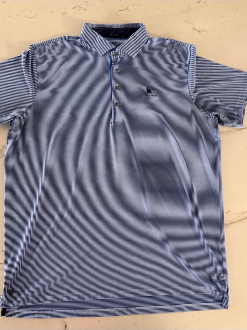 Greyson Mens X-Large Blue Striped Short Sleeve Golf Concession Polo XL